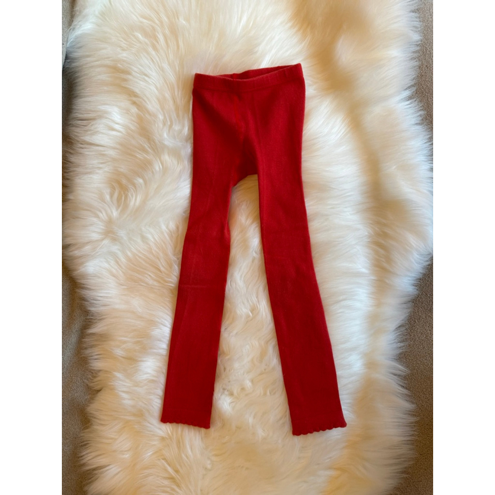 Cynthia Rowley | Girls' Beige Red Apple Knit Dress & Leggings Set | S (5/6) - Picture 6 of 9